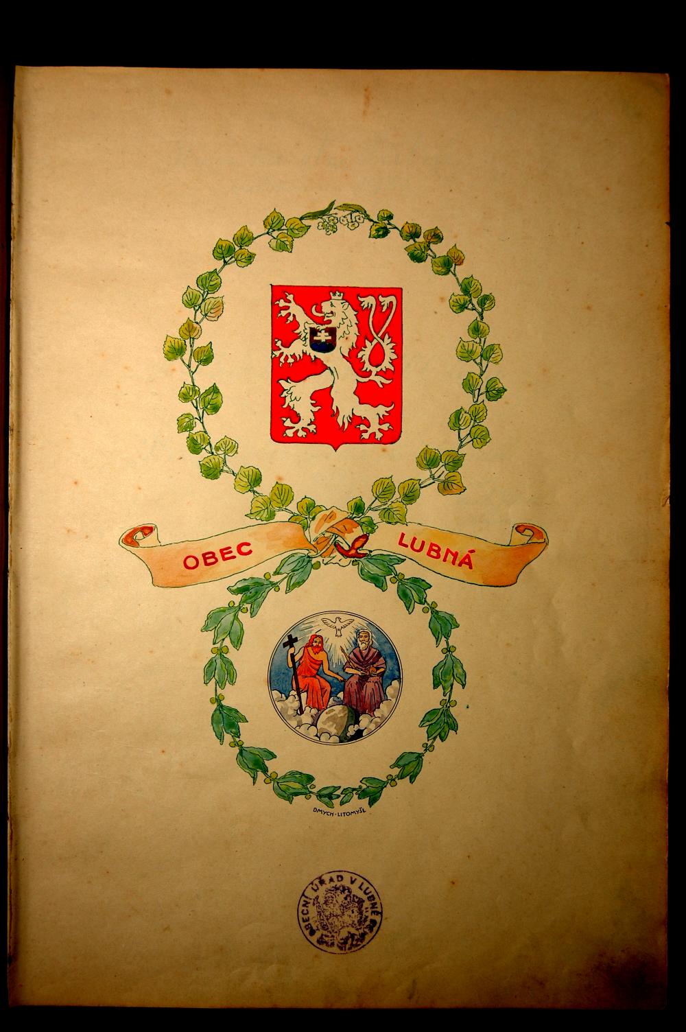 Kronika obce Lubná (1930 - 1980) - 1.strana