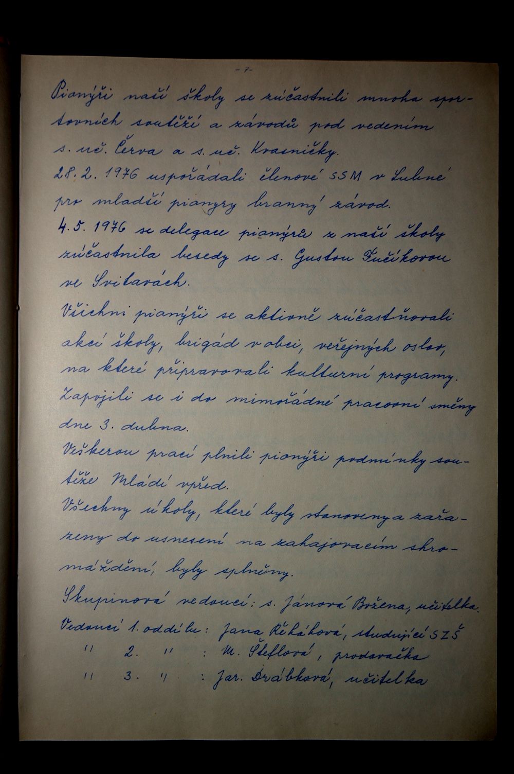 Školní kronika (1970 - 1985) - 7.strana