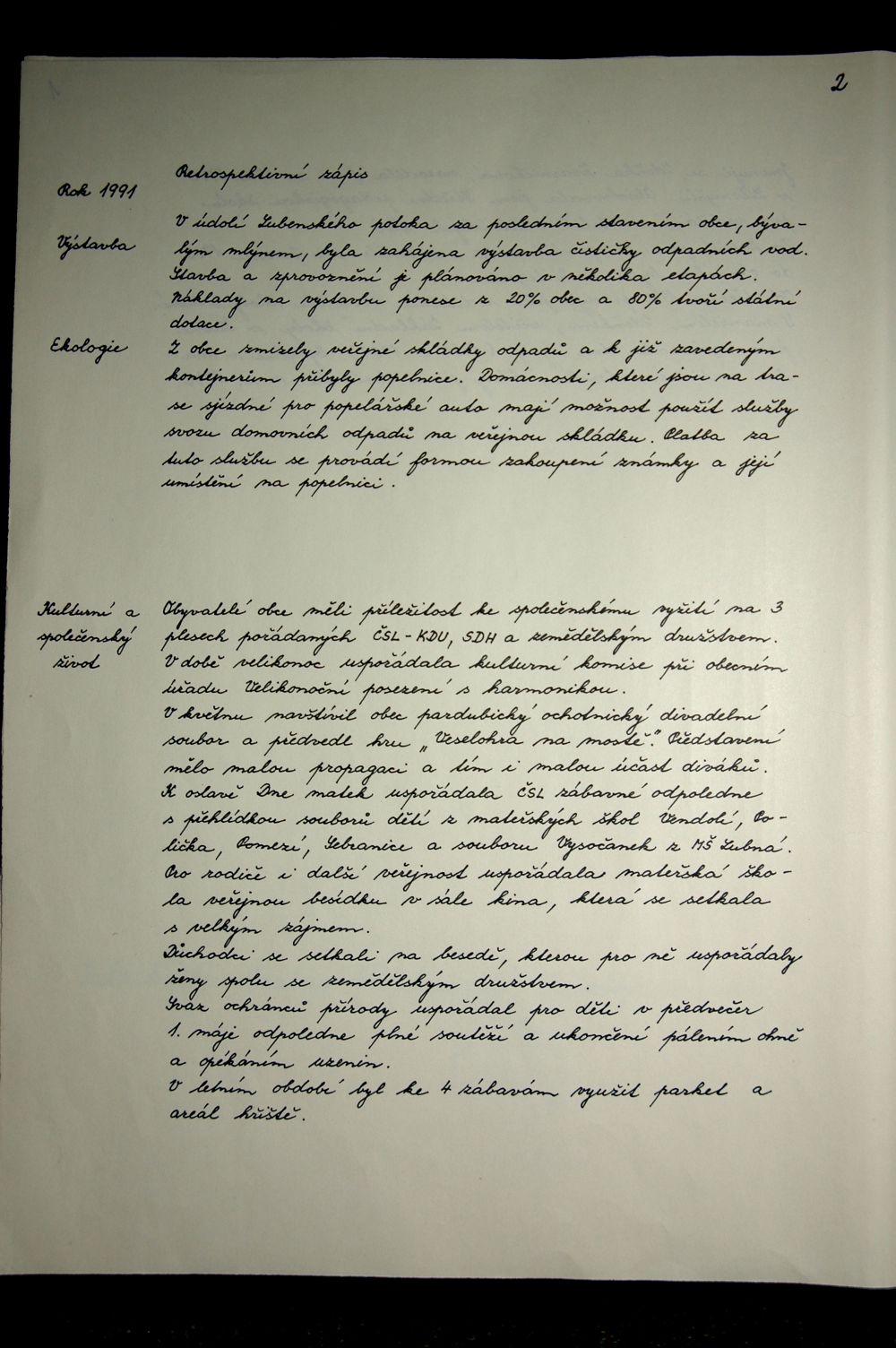 Kronika obce Lubná (1991 - 2005) - 4.strana