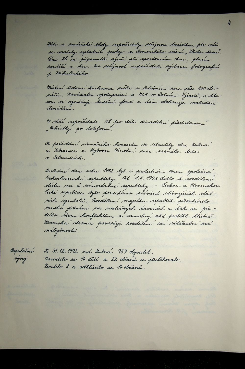 Kronika obce Lubná (1991 - 2005) - 6.strana