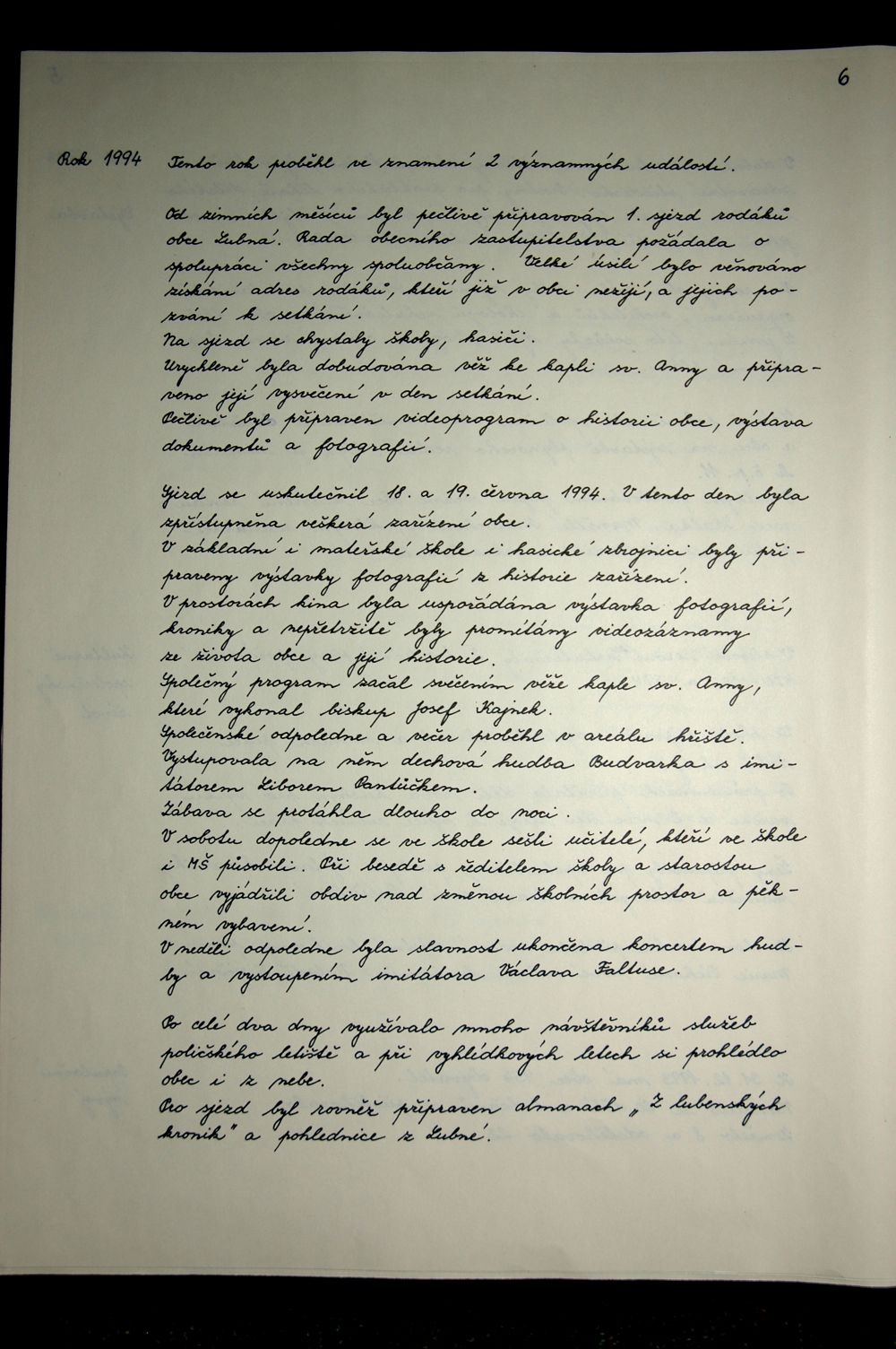 Kronika obce Lubná (1991 - 2005) - 8.strana