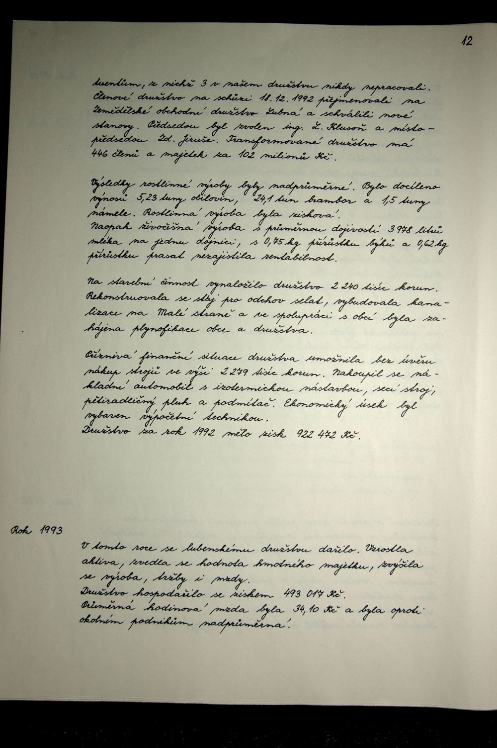 Kronika obce Lubná (1991 - 2005) - 14.strana